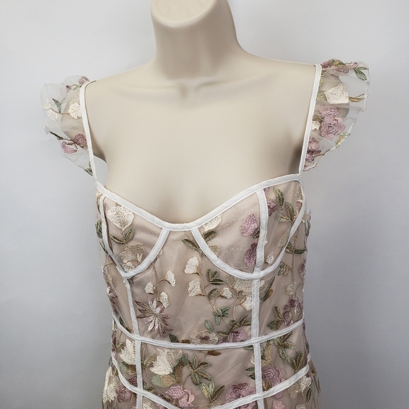 TOBI FANCY THAT MULTI FLORAL BODYCON DRESS - Size small - Picture 3 of 12